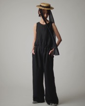 【Joëlle】Dot tulle canotier/ドットチュールハット