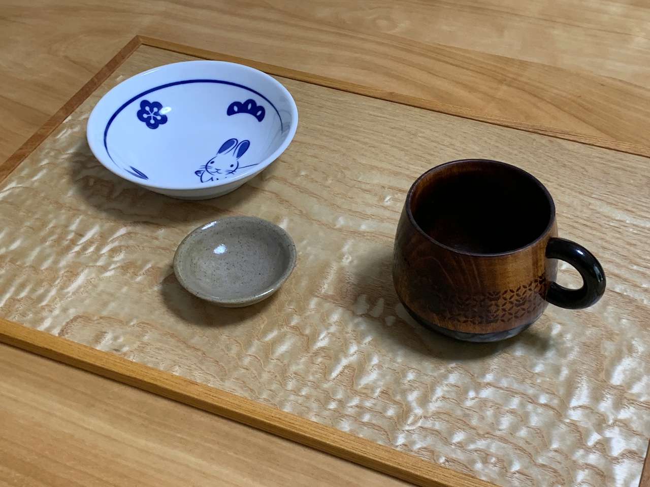 杢華 銘木膳 3枚組(ケヤキ玉杢・タモ玉杢・黒柿)・画像11