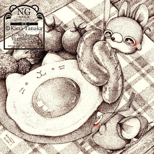 morningｰきゅうそねこを食むｰ・点描画