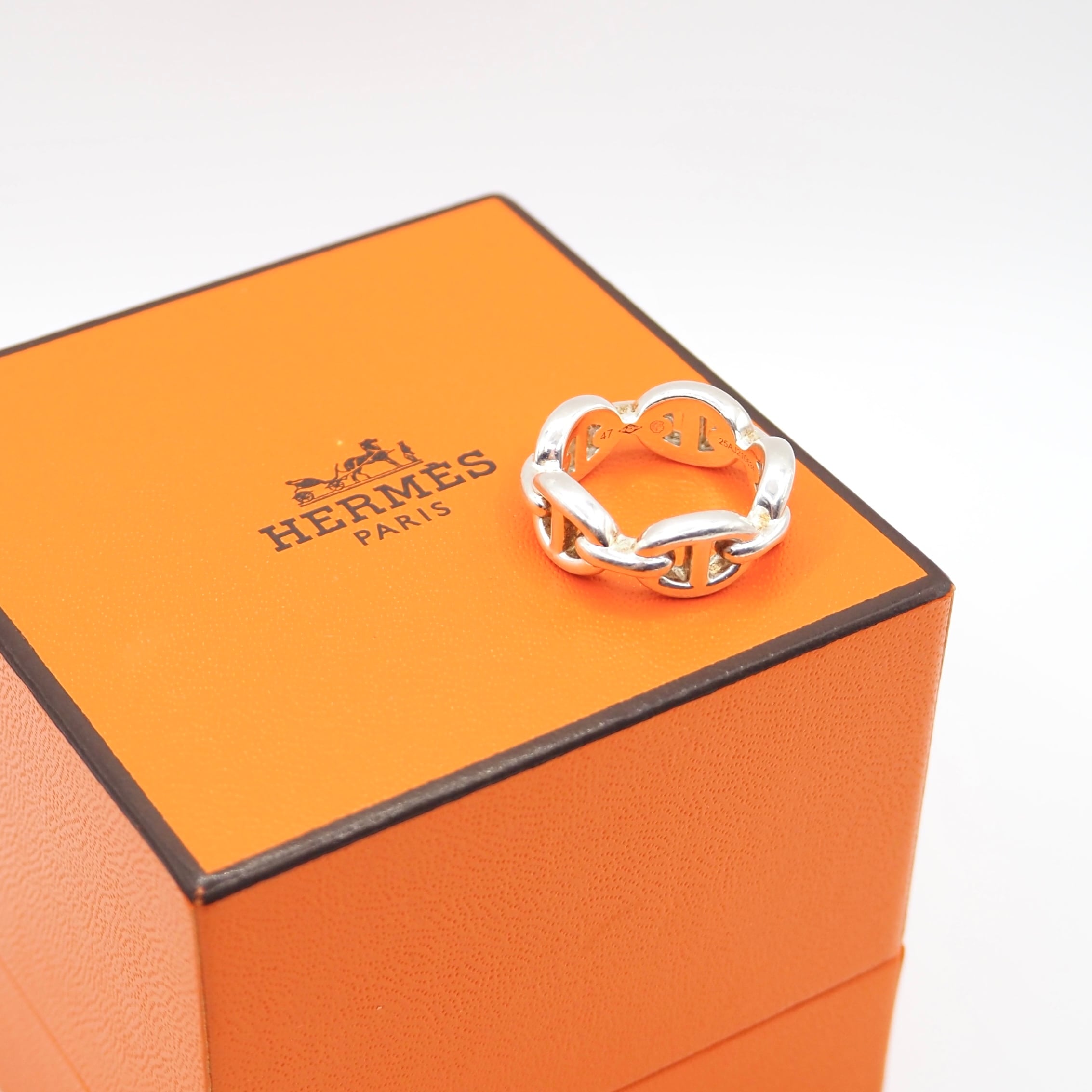 HERMES 約7号 アンシェネ リング シルバー925 エルメス 付属品付