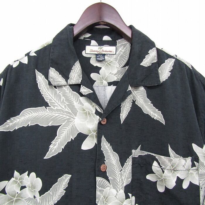 古着 TOMMY BAHAMA シルク 開襟 アロハシャツ ハワイアンシャツ 表記  