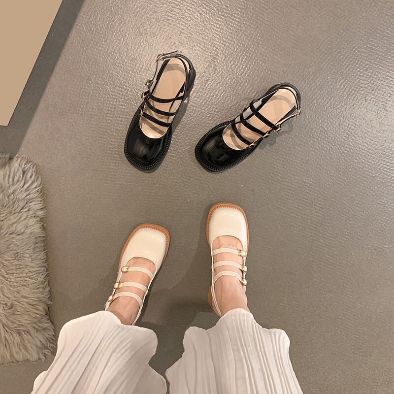 サンダルサマーレッドスタイルスタンダードバックルヒール レトロ ハイヒール 靴 シューズ 夏物 フェイクシューズ66301687119