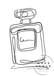 EAU DE PARFUM N°5｜香りの余韻を描いたミニマルパフュームアート｜空間を上品に整える線画ポスター｜A2ポスター