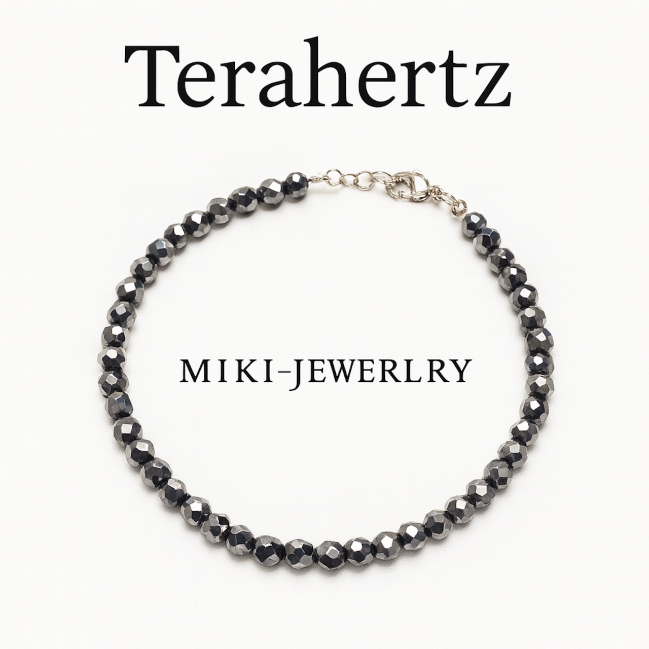 細やかなカットの輝きがエネルギーを整えるテラヘルツストーンMIKI-JEWELRY テラヘルツ〈クリスタルカット〉アンクレット | Terahertz Crystal-Cut Anklet**