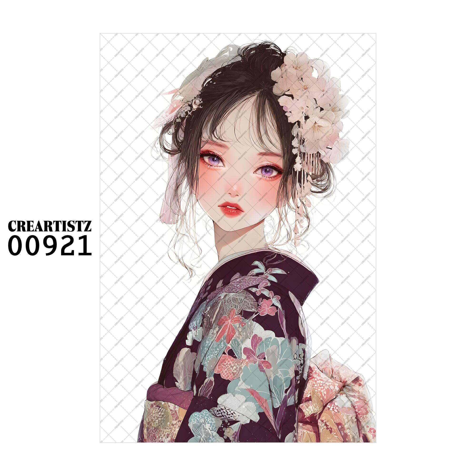 00921 ガール キュート オリジナル ペーパー/ステッカー 4枚セット CREARTISTZ