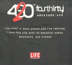 430 / LIFE 20TH ANNIVERSALY “ AREA CODE 420 ” LONG SLEEVE TEE SHIRTS BLACK