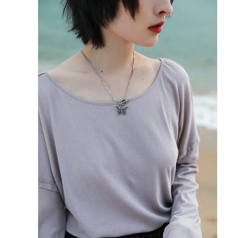 小青龍肆シリーズ ネックレス 首輪 レディースアクセサリー 蝶々 シルバー かっこいい おしゃれ レトロ Elegant