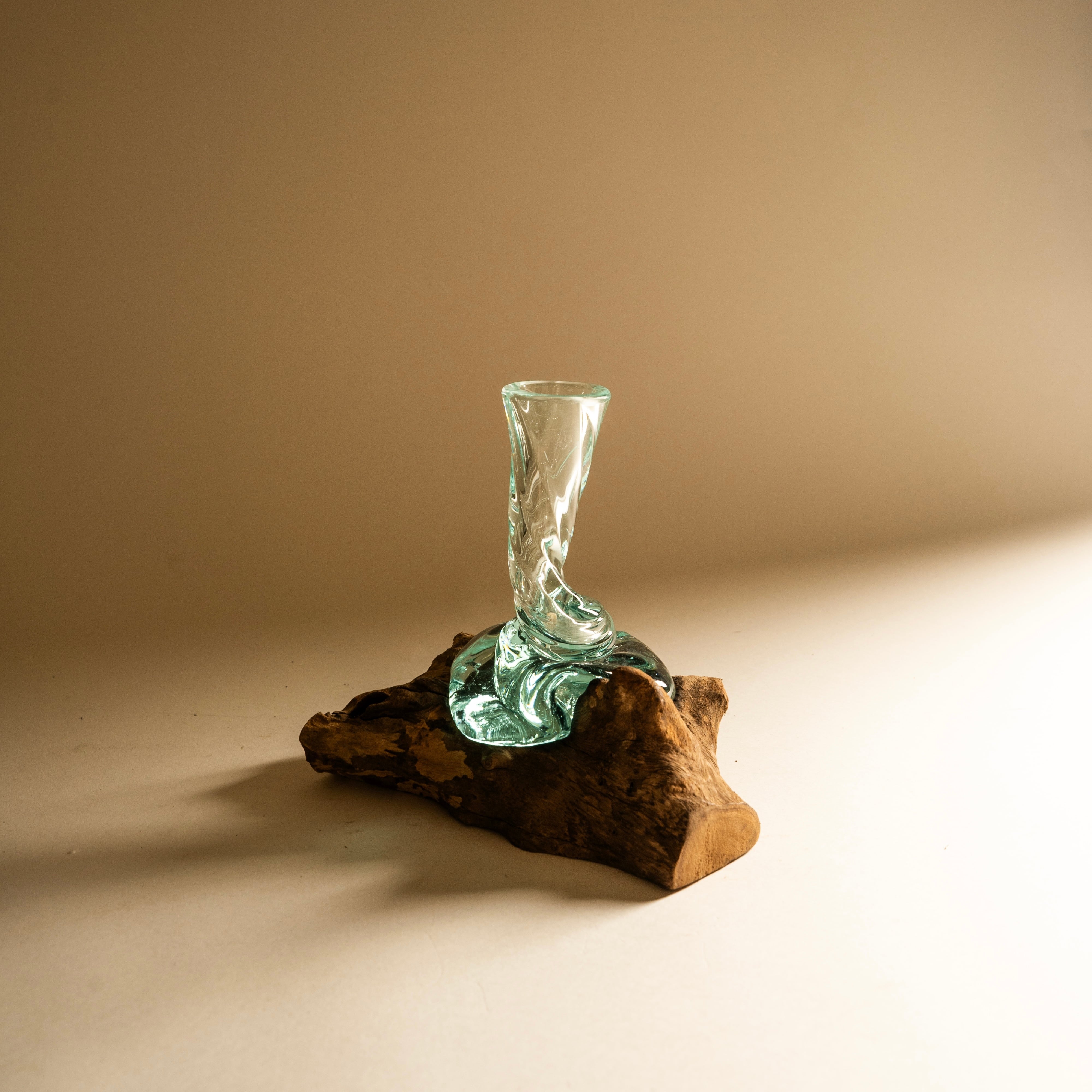 古木 手吹ガラス クビレL