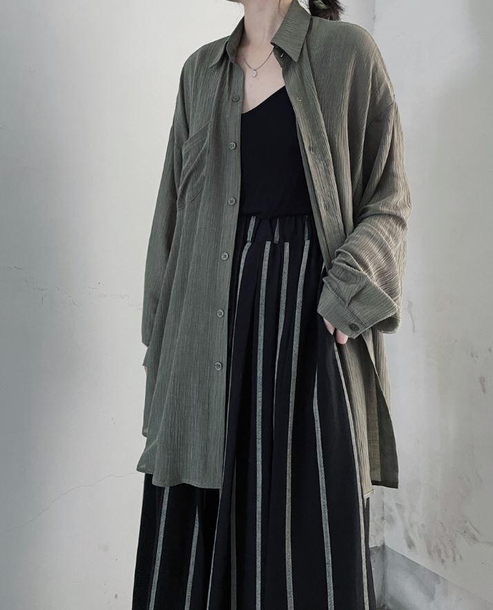 レディース トップス シャツ ロング丈 大人カジュアル おしゃれ モダン シック 透け感 春夏 個性派ファッション 2564 Amouretvie 韓国系 モード系 個性的ファッションの通販サイト