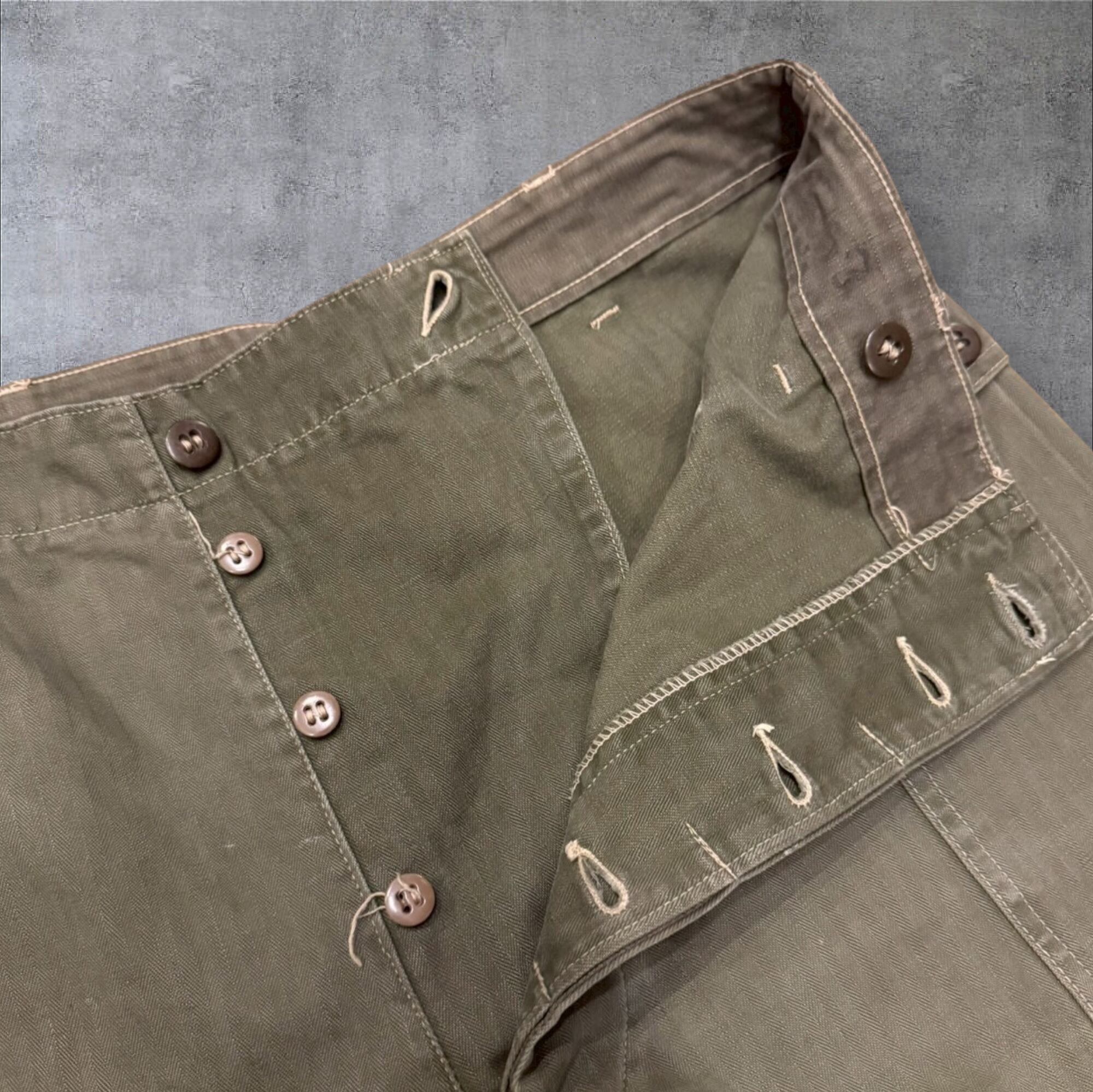40's U.S.Army M-43 HBT Trousers “尿素ボタン” | spike osu
