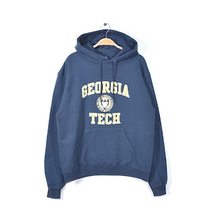 チャンピオン ECO FLEECE スウェットパーカー カレッジプリント ネイビー GEORGIA TECH トレーナー フーディー CHAMPION サイズM 古着 @CG0407