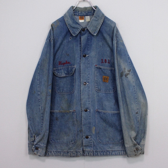 【Caka act2】"70〜80's" "BIG BEN by Wrangler" Aging Design Vintage Loose Denim Coverall Jacket