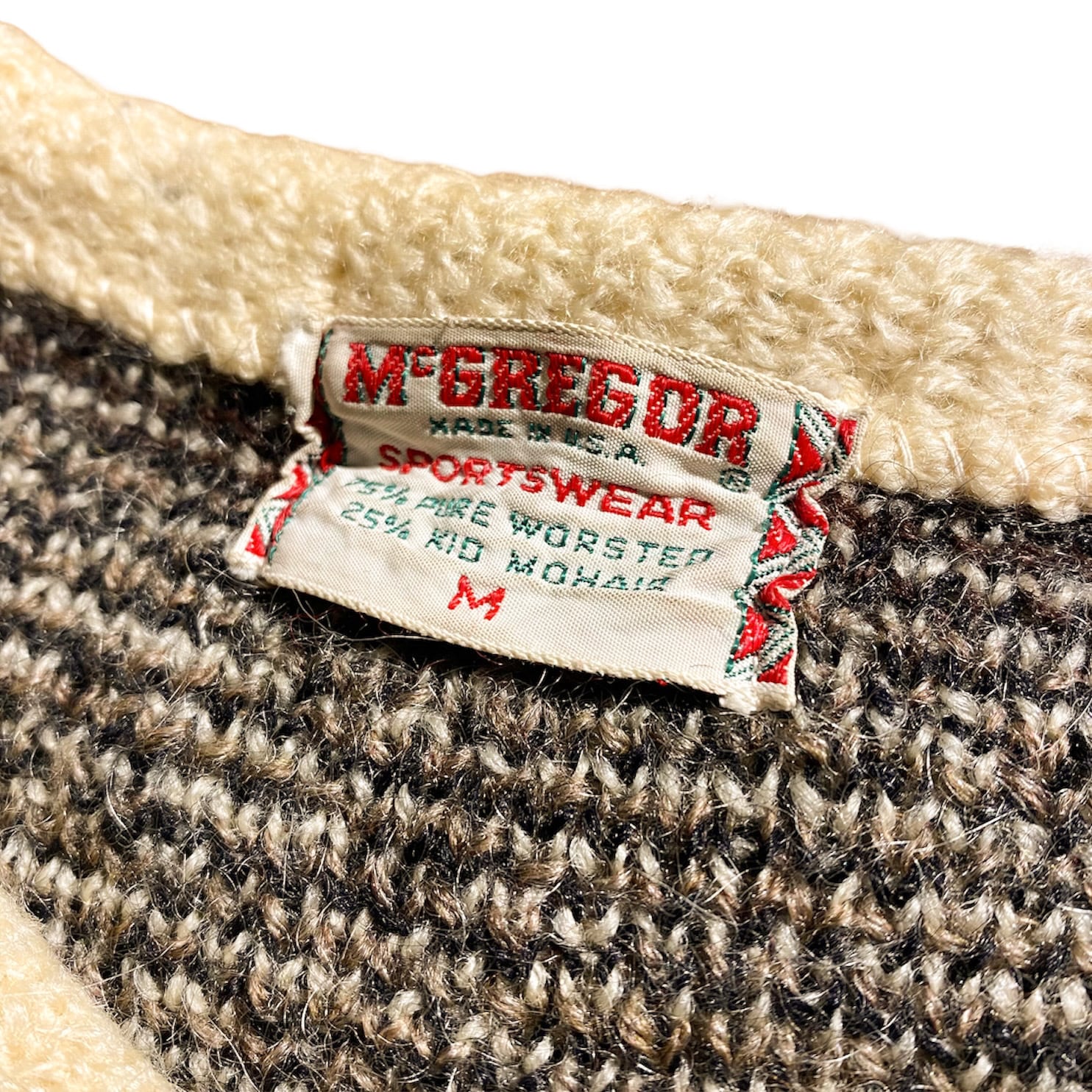 60's McGREGOR Wool Mohair Knit Nordic Cardigan M マクレガー ウールニット モヘア セーター  カーディガン ノルディック ヴィンテージ 古着 WhiteHeadEagle