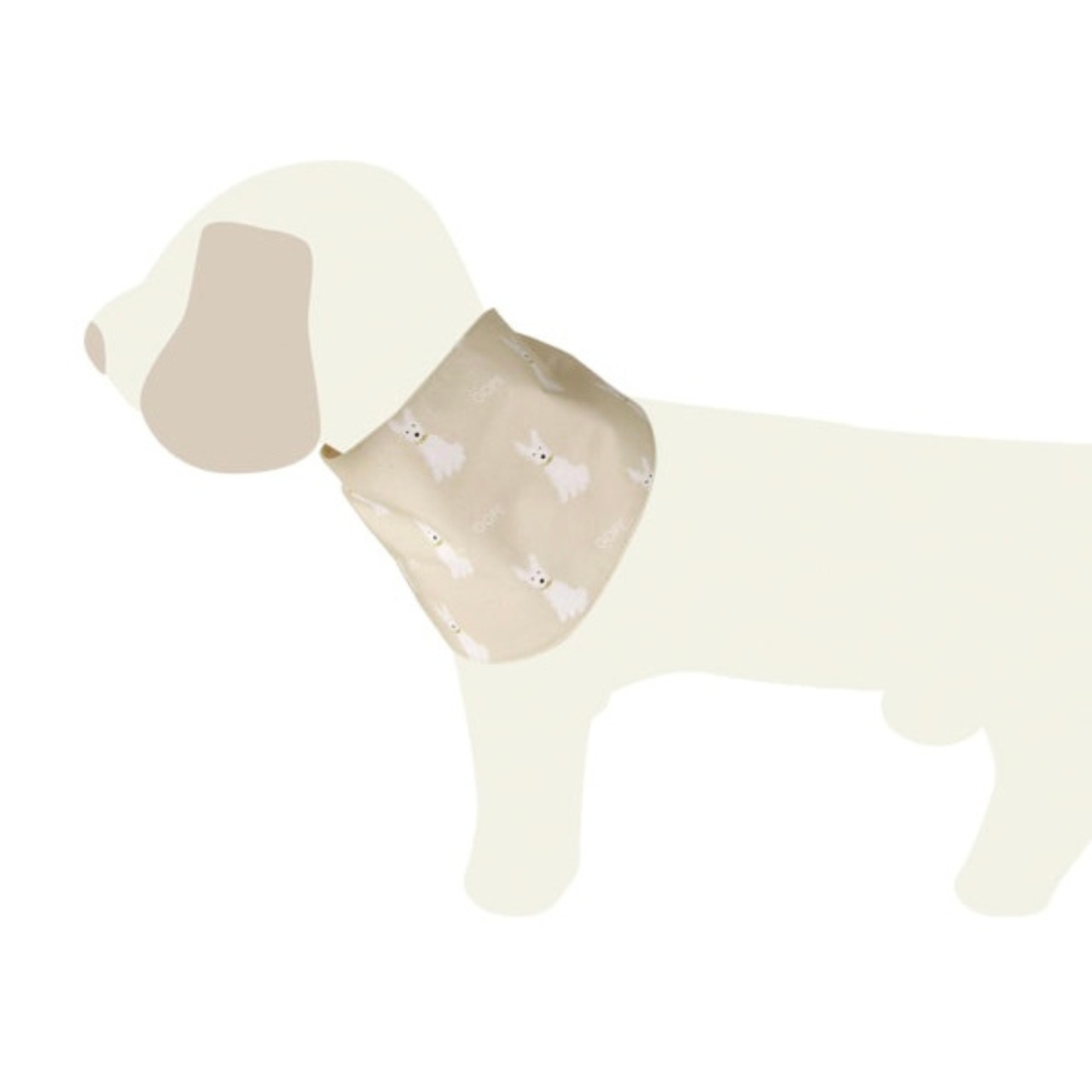 【予約】[ GOPE ] Picture Dog Bandana｜WHITE × BEIGE - 6