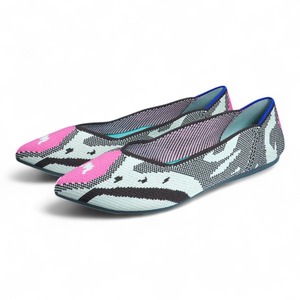 253-S-4　ニットジャガードシューズ　ピンクベージュ　Knit jacquard shoes Pink beige