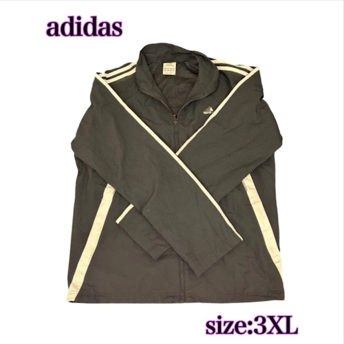 adidas ナイロンジャケット 黒 3XL