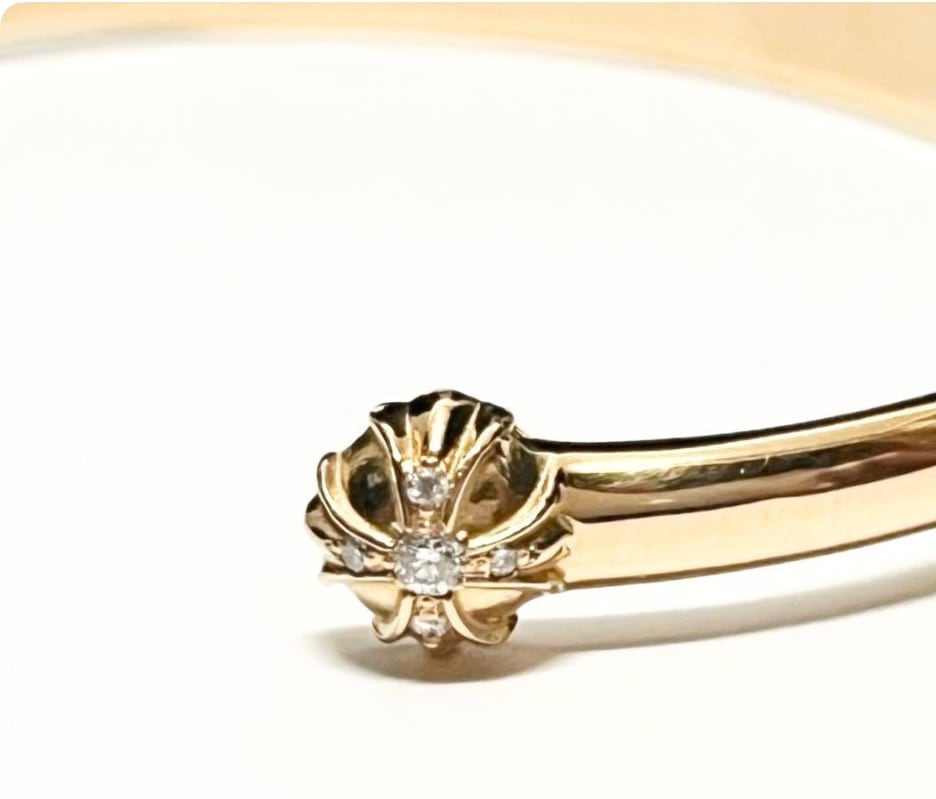 クロムハーツ バングル パベダイヤ CHROME HEARTS クロムハーツ フラット バングル 22K 10Pパヴェダイヤ