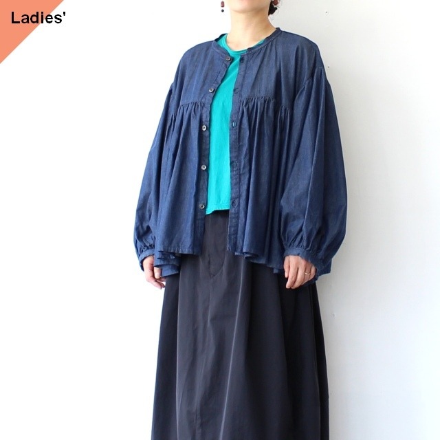 HARVESTY デニムボヘミアンブラウス 4oz DENIM BOHEMIAN BLOUSE
