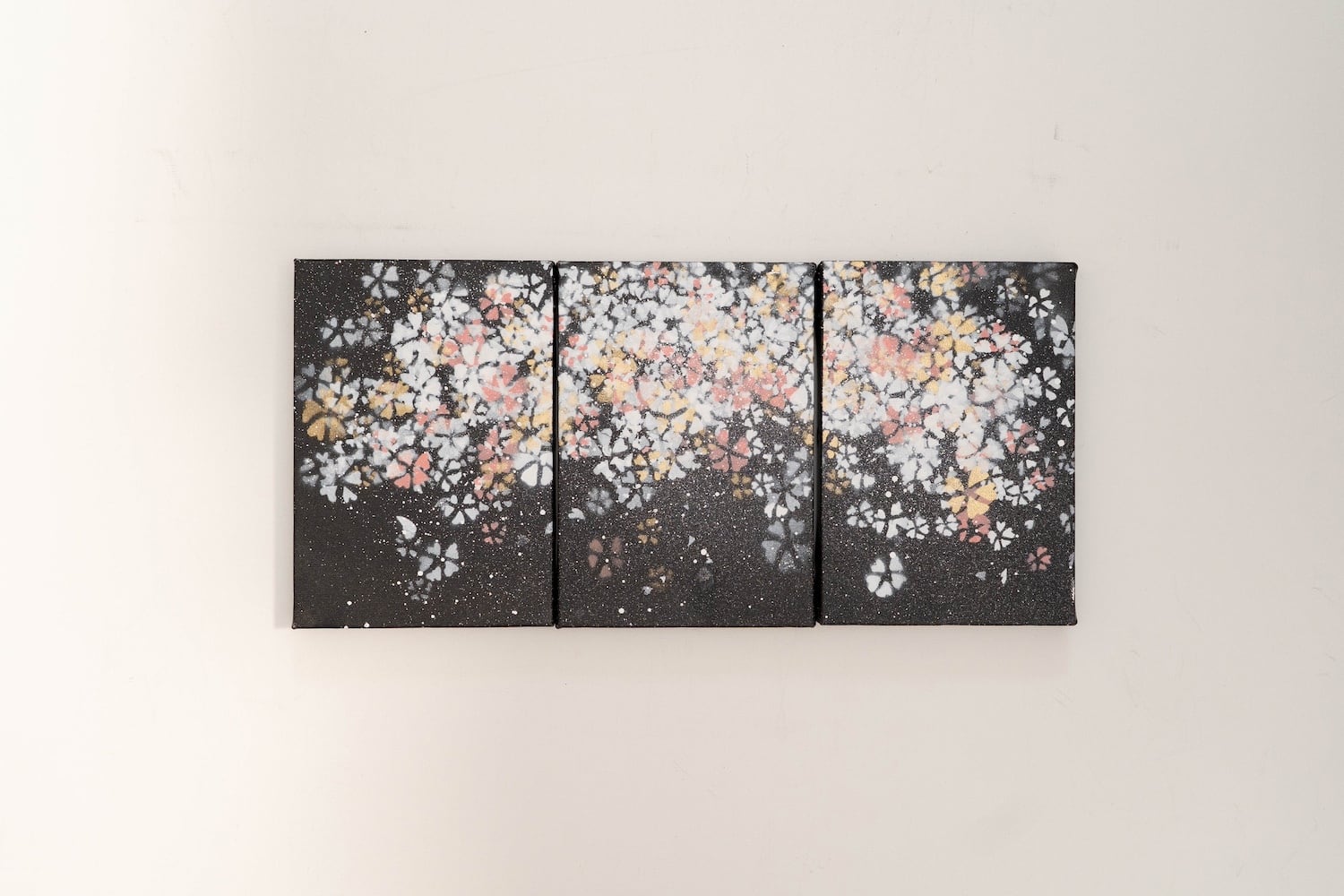 Sakura / 夜桜をテーマにした現代アート作品 3連キャンバス 絵画販売