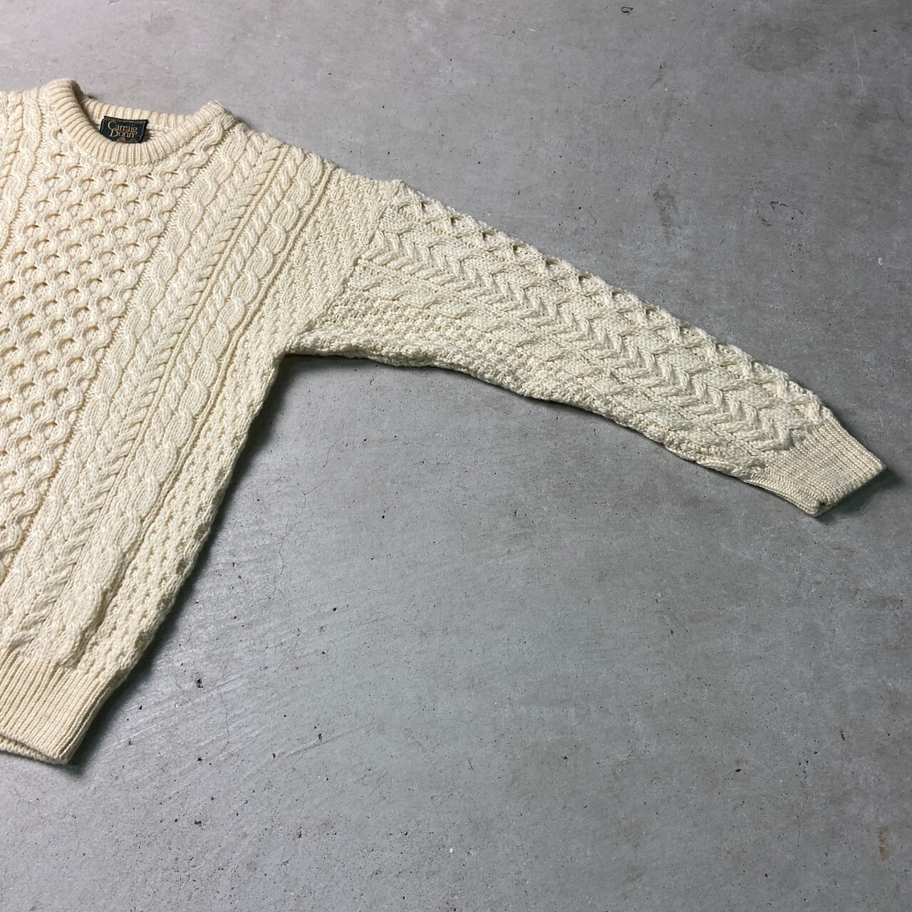 90年代 アイルランド製 CarraIg Donn フィッシャーマンニットセーター 