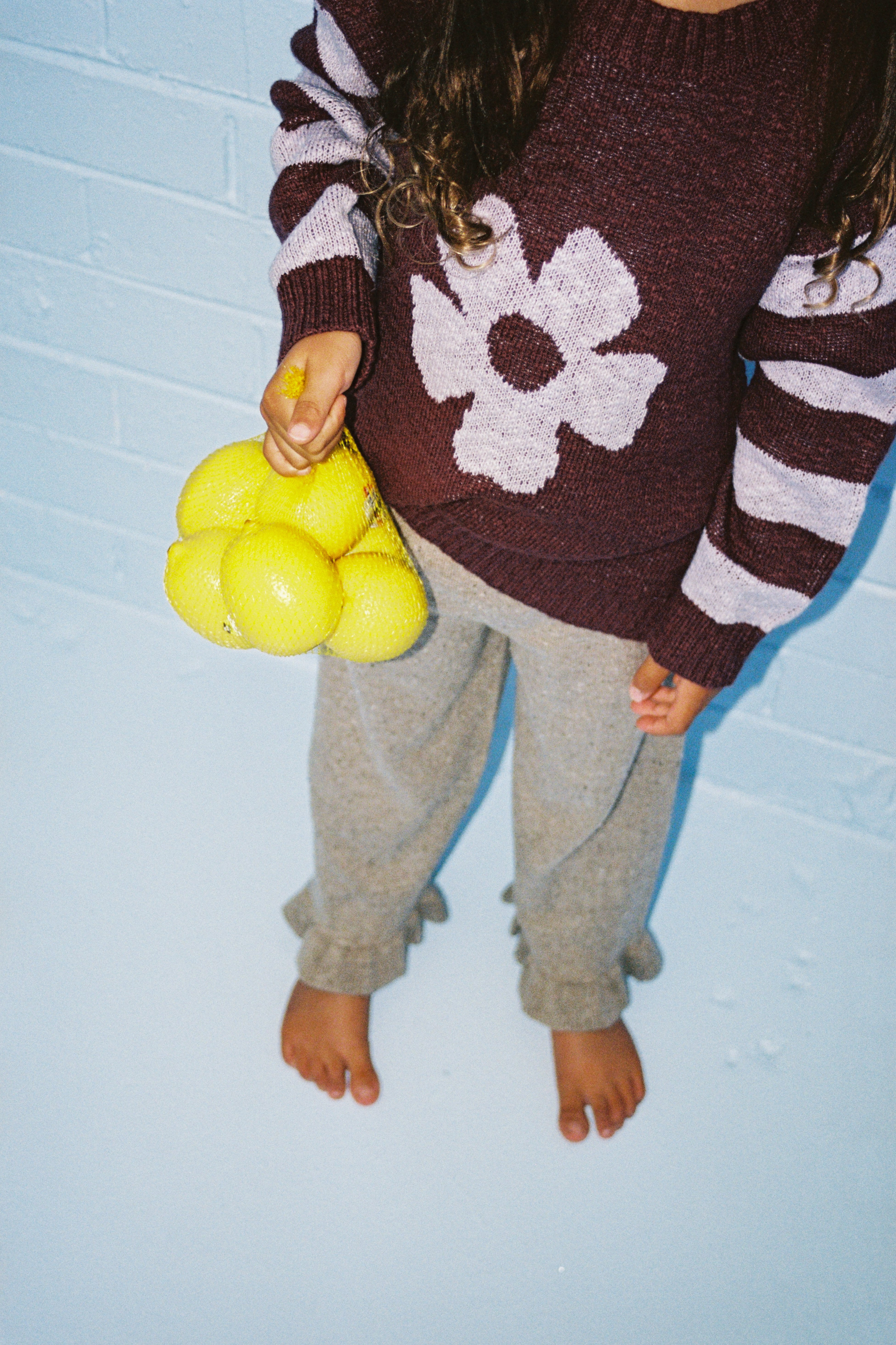 【即納/送料無料】Grown / Organic Frill Knit Flares - Oatmilk