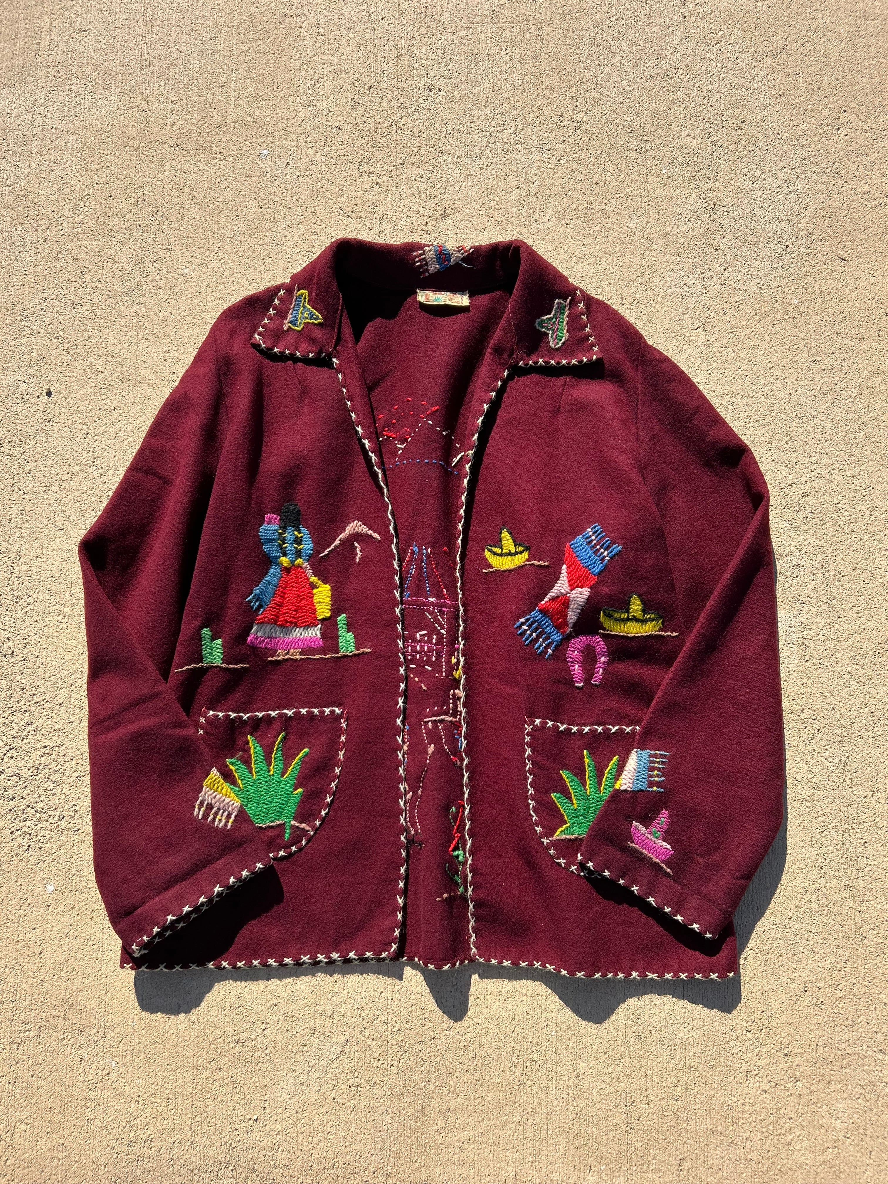 Vintage Mexican Burgundy Jacket / ヴィンテージ メキシカン ウール 