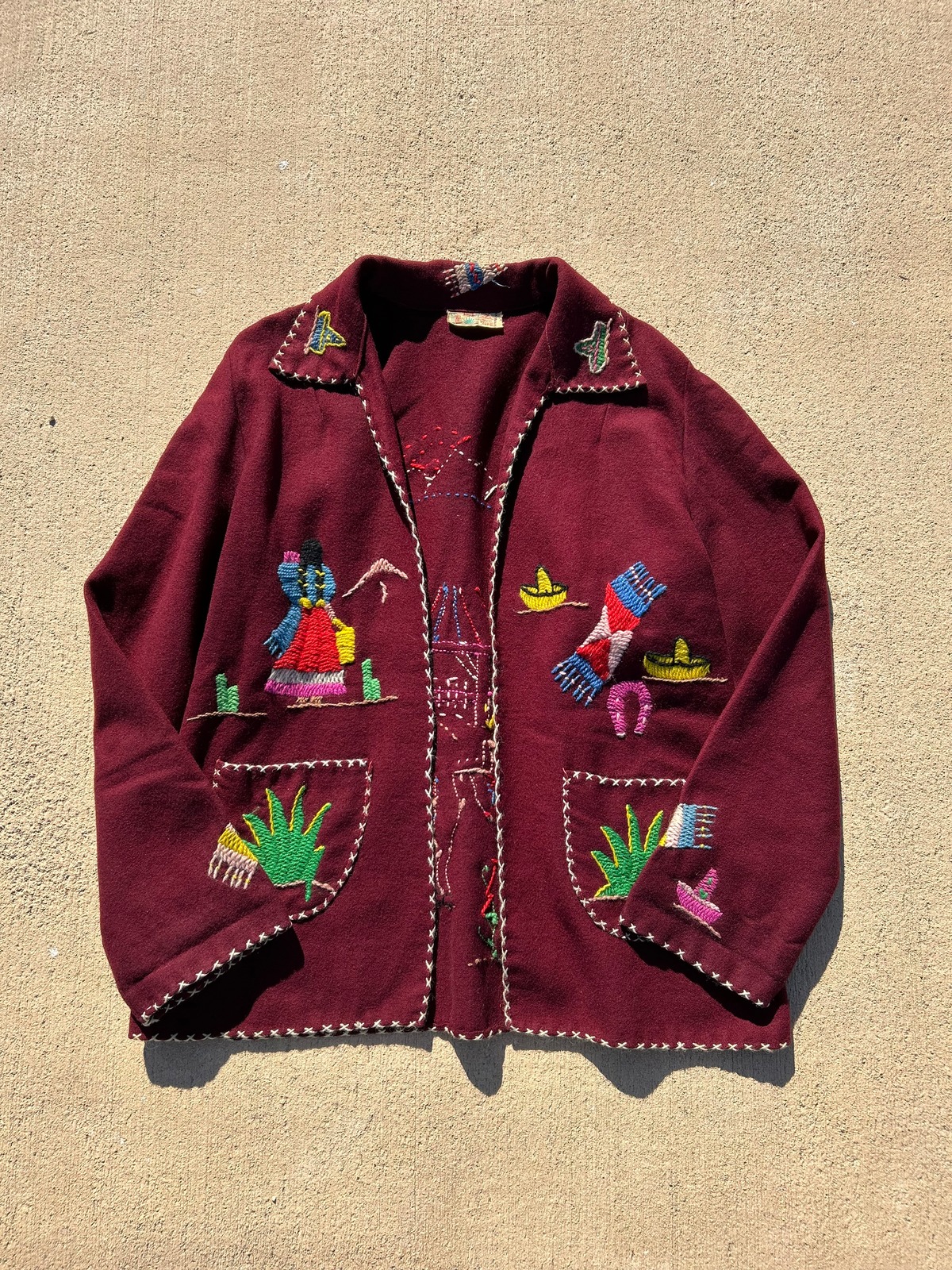 Vintage Mexican Burgundy Jacket / ヴィンテージ メキシカン ウール  