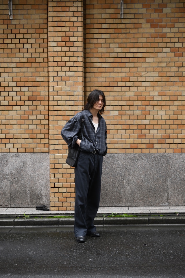 BISOWN / SZ BOIL COTTON SMOCK SHIRTS (TOP GRAY CHECK )