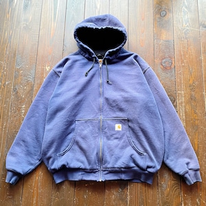 90s Carhartt Thermal Zip up Parker  Size LARGE Color  Navy