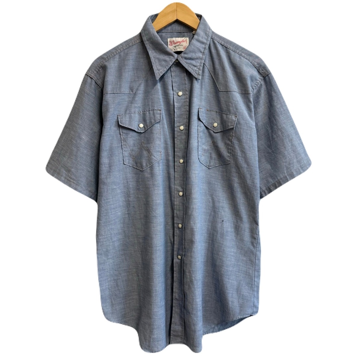 USA製 Wrangler ラングラー ウエスタンシャツ スナップボタン 無地 
