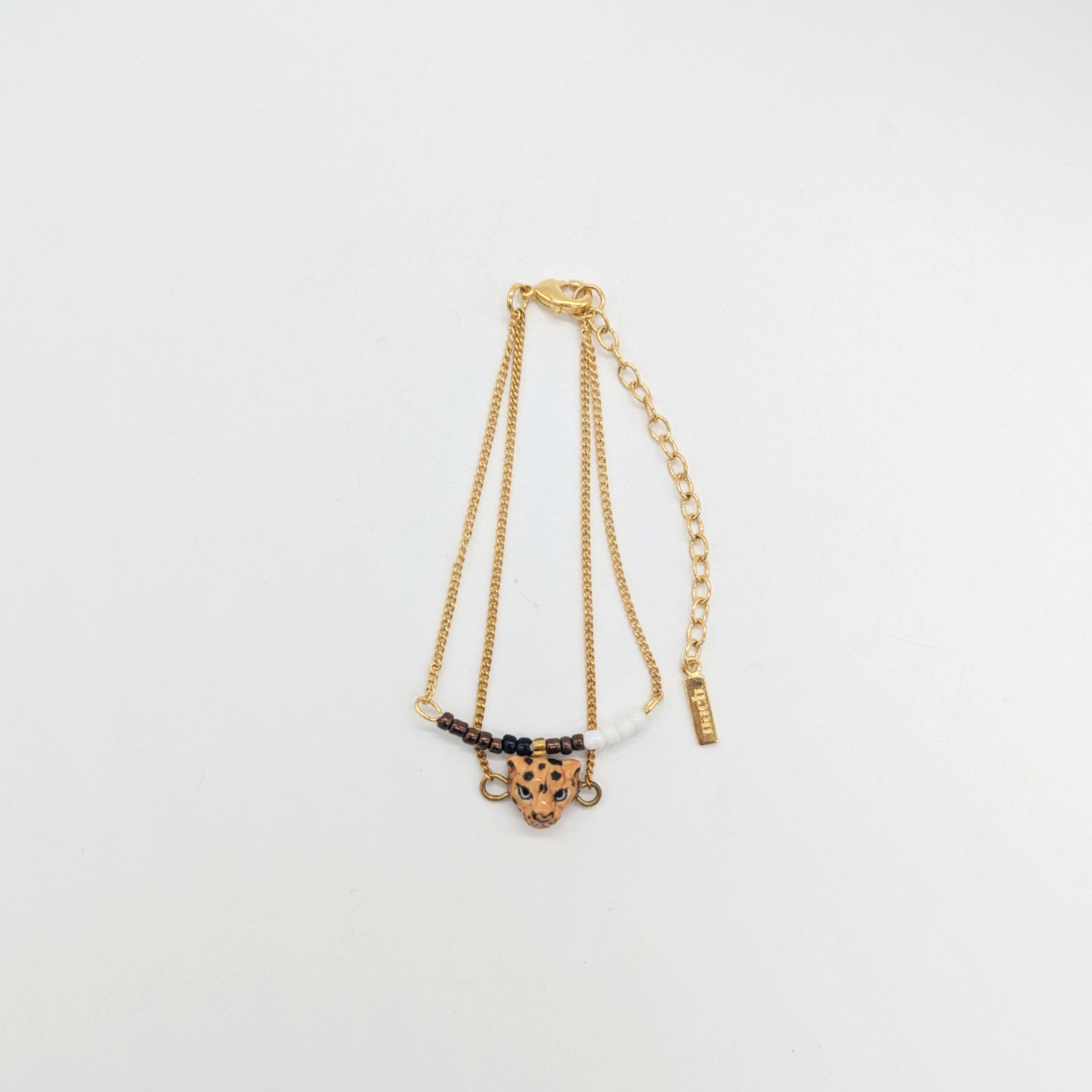 【nach】 Leopard beads bracelet