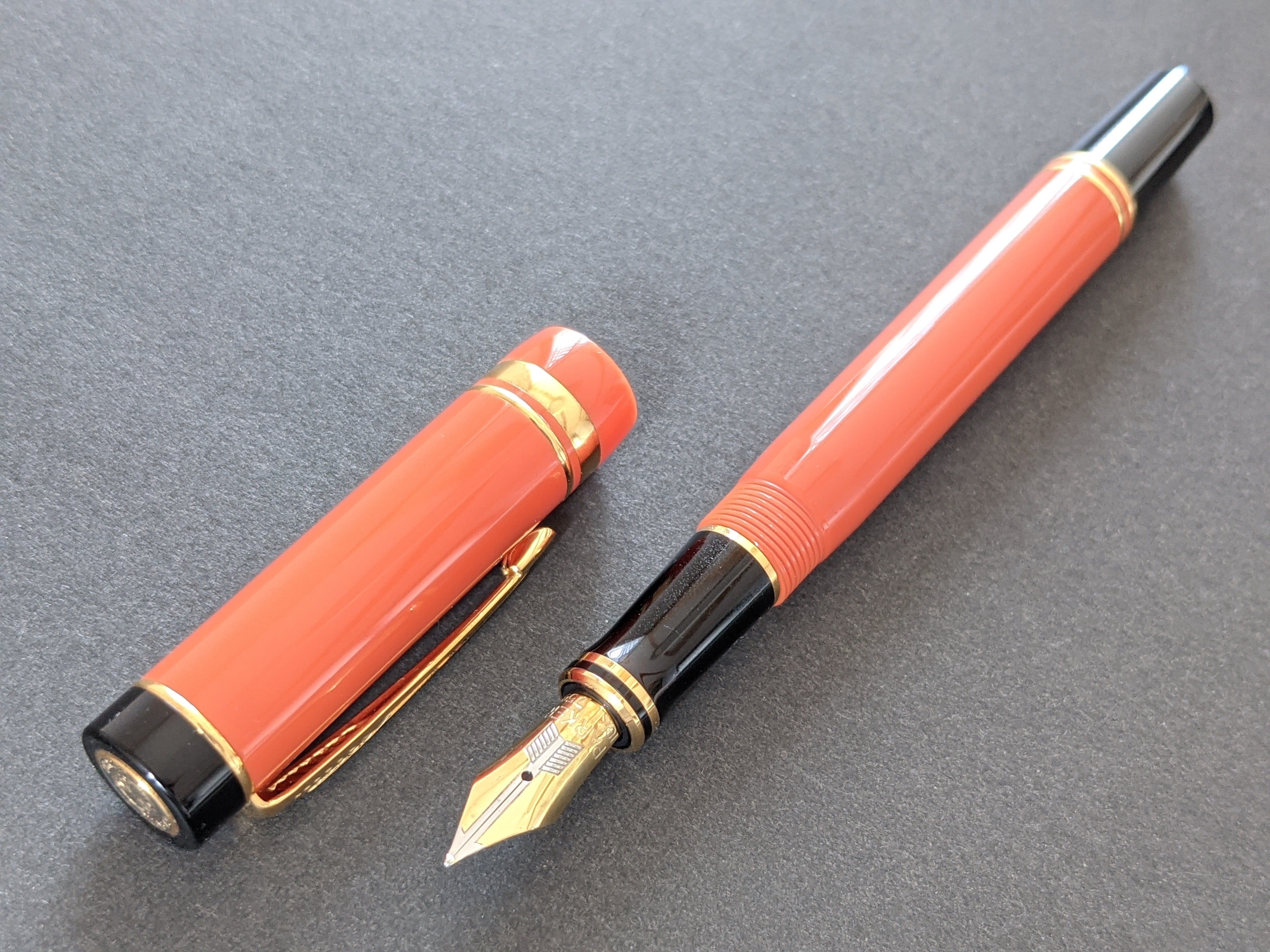 美品】パーカー PARKER 万年筆 デュオフォールド オレンジ 18K-