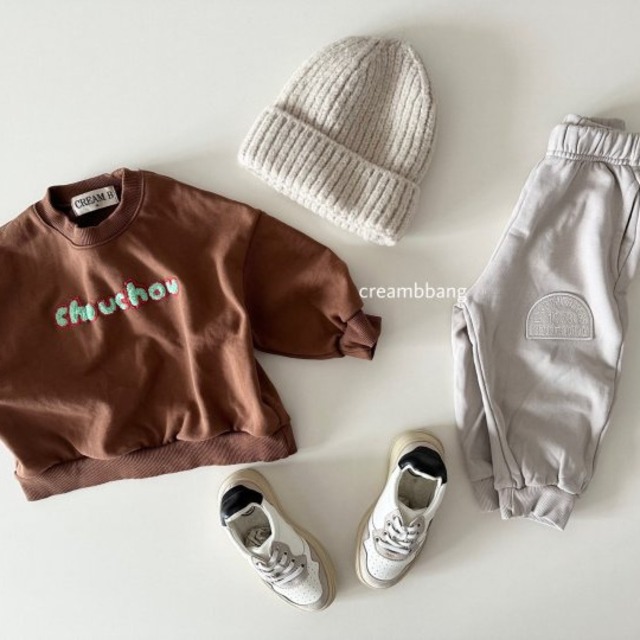 シュシュ刺繍トレーナー 【creambbang】