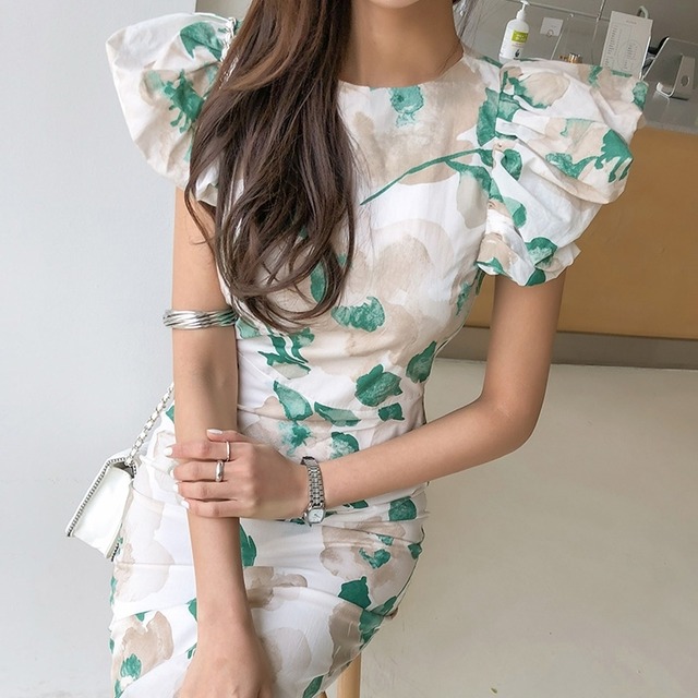 ワンピース レディース 春夏 秋冬 春 夏 秋 冬 花柄ワンピース タイトワンピース 花柄 タイトドレス お呼ばれ 花柄ドレス ミディアム 膝丈 大人 大きいサイズ パーティードレス 結婚式 二次会 きれいめ かわいい セクシー オフィス 結婚式 パーティー お呼ばれ ナイト