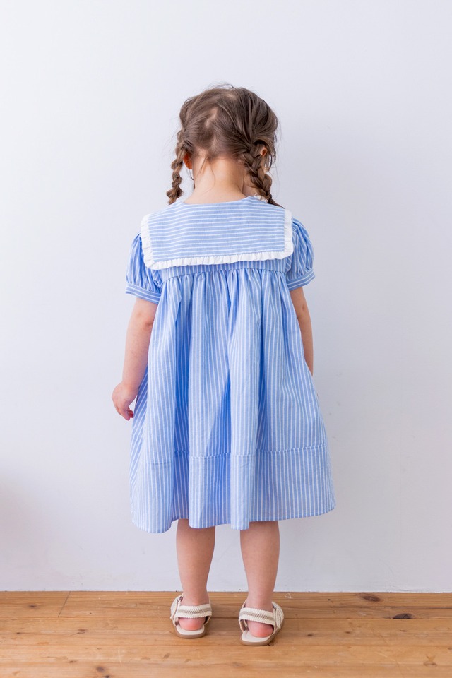セーラーストライプワンピース〈Blue〉