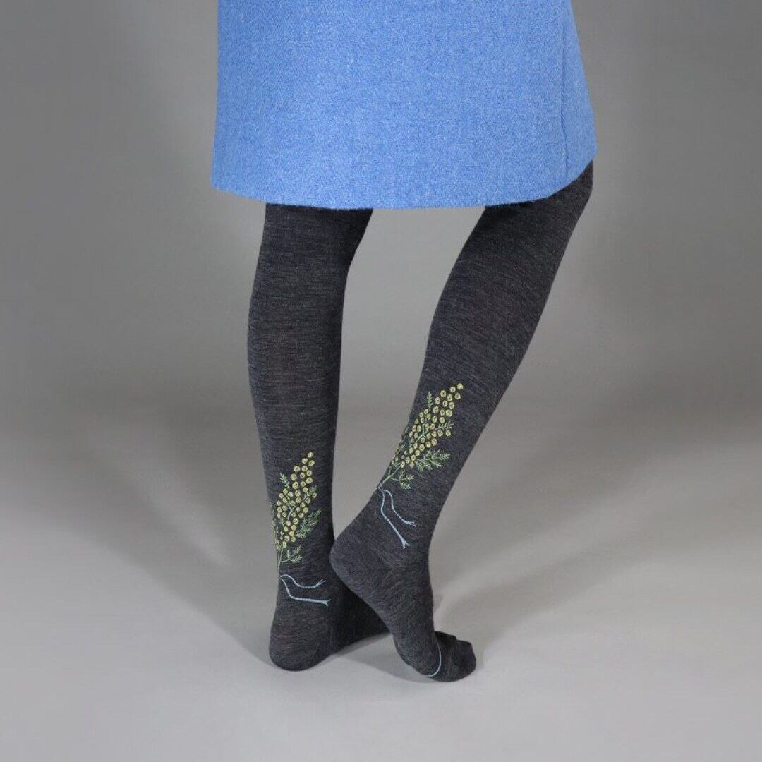 KURI BOTELLA クリボテラ Mimosa Wool ミモザウールタイツ 風になびく
