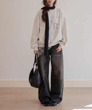 ラウンドネック◆ニットコットン裏地フリーストレーナー【t-11299】