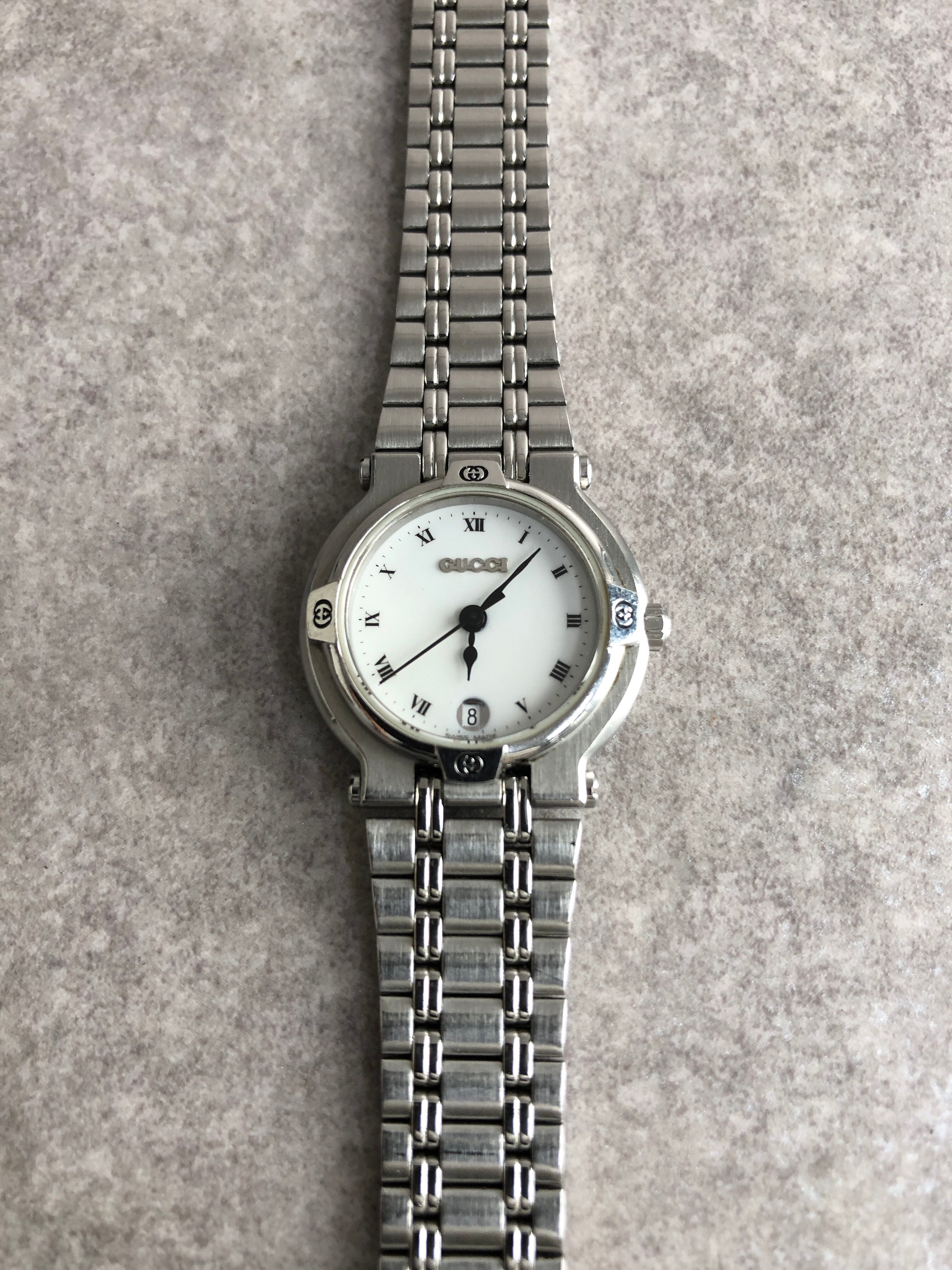GUCCI グッチ 腕時計 シルバー GG ステンレススチール 9100L vintage
