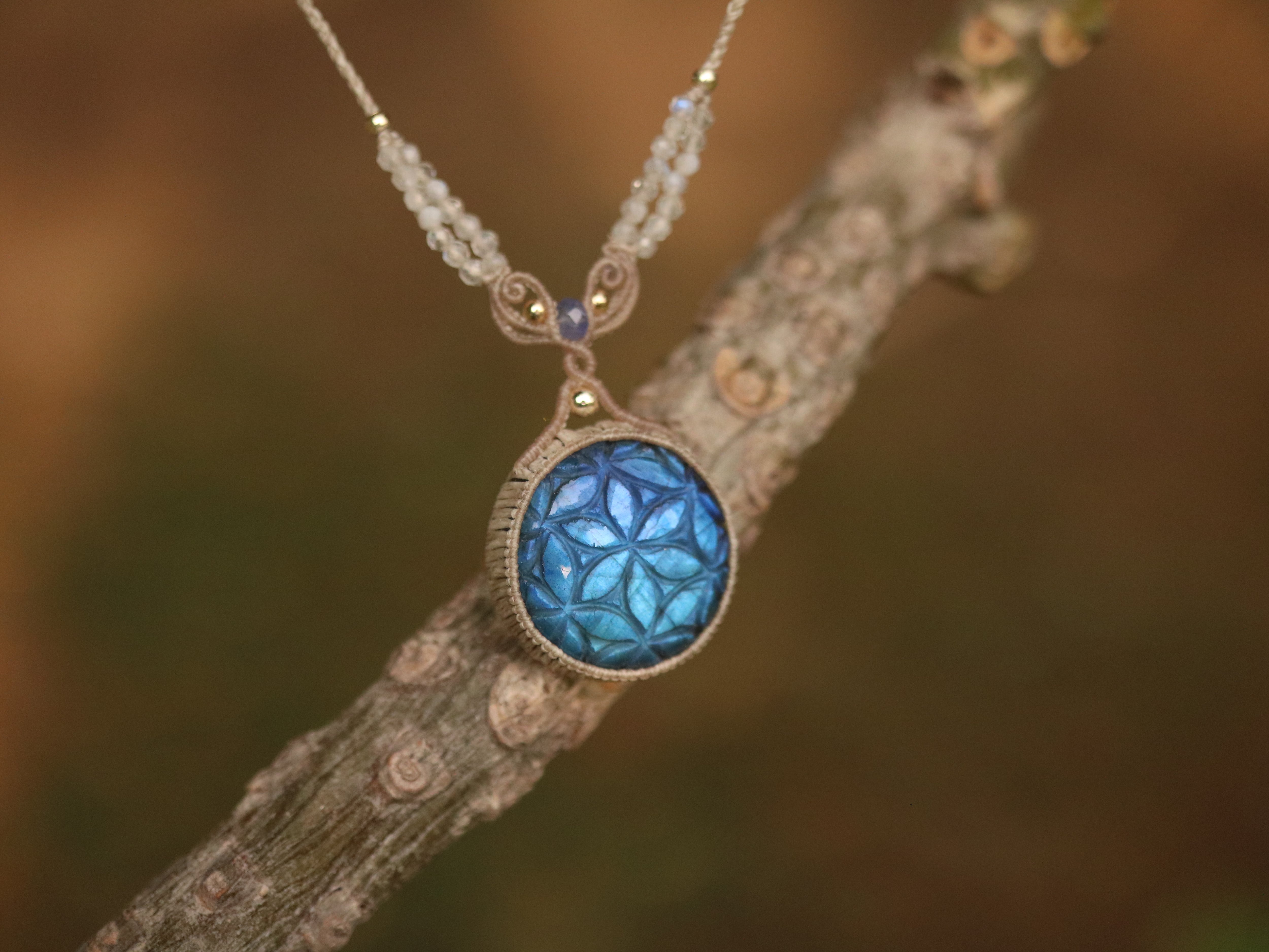 ラブラドライト flower of life ペンダント