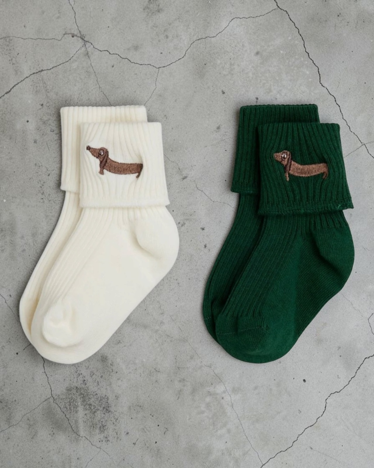 【mini rodini GOODS】DOG EMB 2-PACK SOCKS