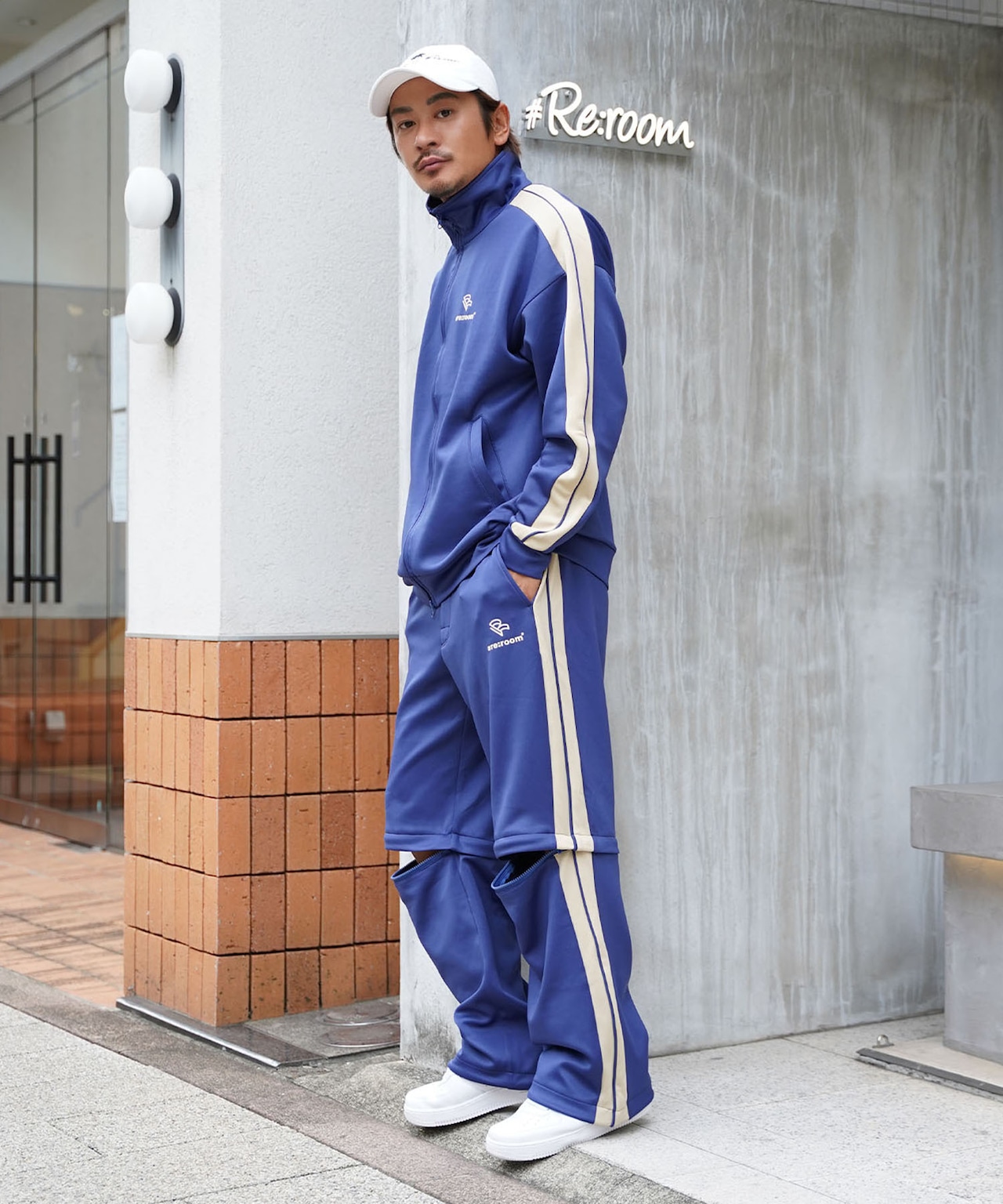 【#Re:room】SIDE LINE 2WAY WIDE TRACK PANTS［REP227］