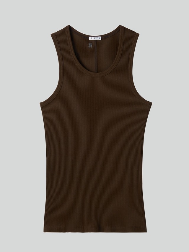 [RECTO][MEN] RIBBED TANK TOP (KHAKI BROWN) 正規品 韓国ブランド 韓国通販 韓国代行 韓国ファッション レクト メンズ 日本 店舗