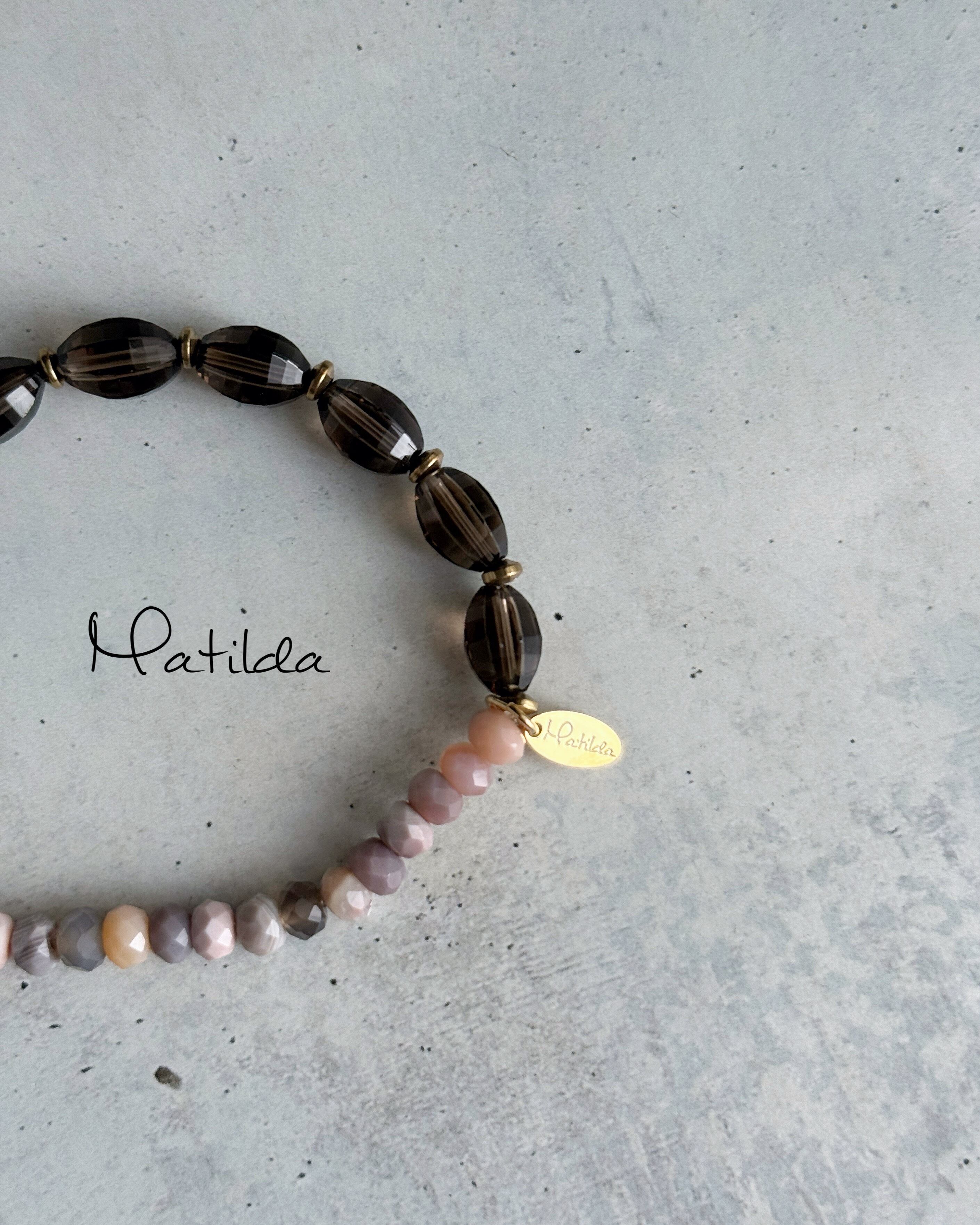 【再販】bicolor bracelet(スモーキークォーツ×ボツワナアゲート)