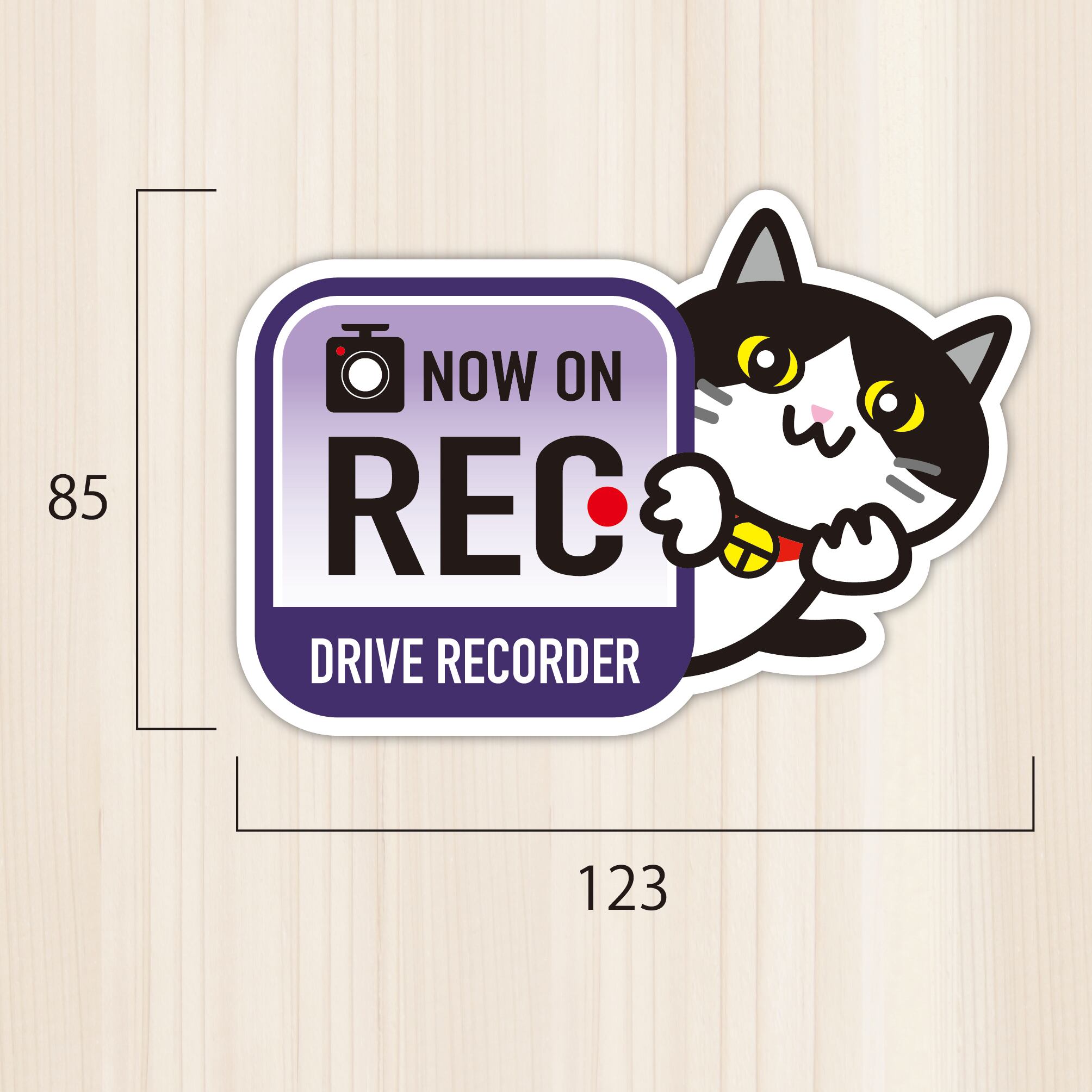 tocoroten☺︎さんご覧用 ひょこにゃんドライブレコーダーステッカー｜ハチワレ｜マグネット