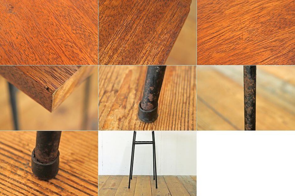 レトロ デスク ミニテーブル 机 作業台 展示台 花台 古材