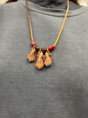 極上マイクロサイズ・イーグルフェザー3TOPネックレス