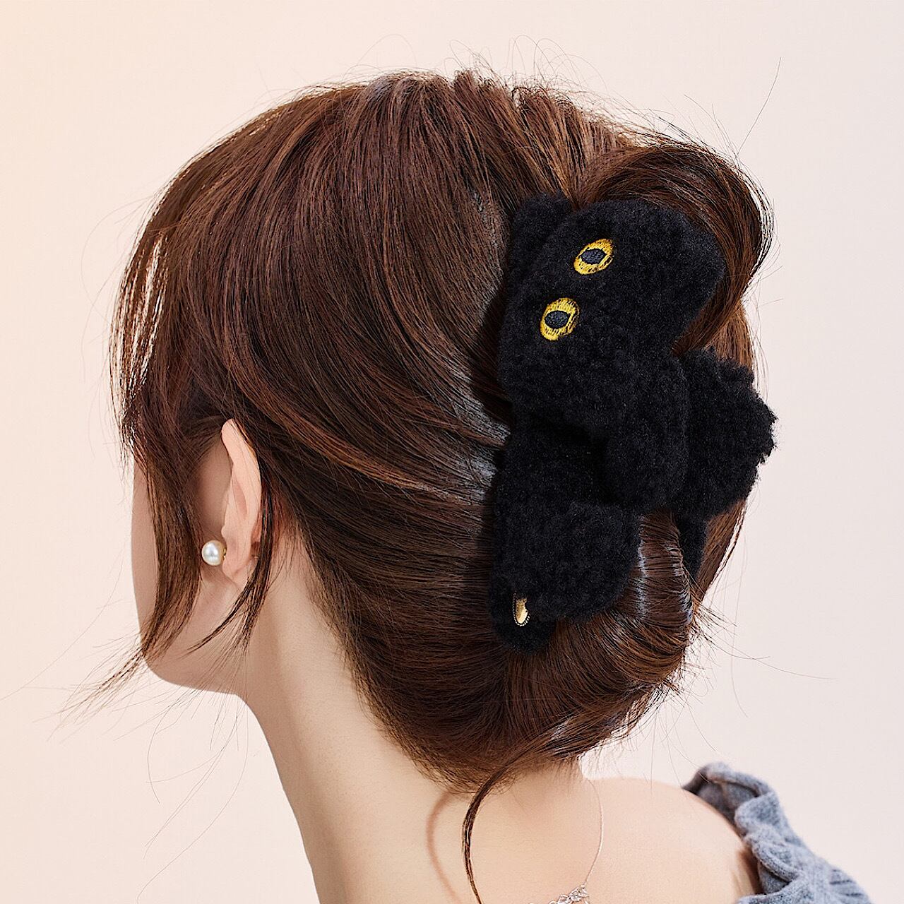 ヘアクリップ かわいい 猫 もふもふ 猫 バンスクリップ | FANCY