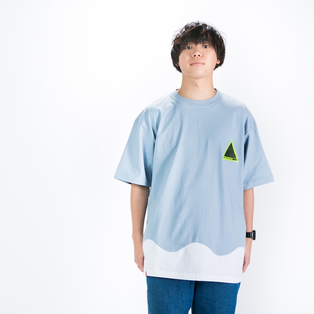 Gentle waves C/C Big Silhouette T-shirt / Ash blue