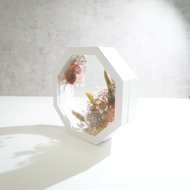 【ナチュラル】フレームフラワー 八角形 アートタイプ FO-38≪限定１点≫