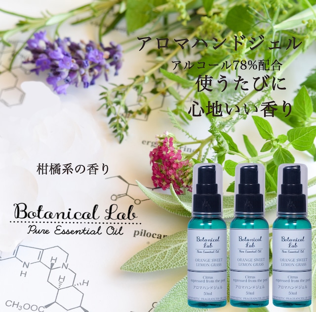 Botanical lab日本製・携帯用除菌ジェル（柑橘系）アロマアルコールハンドジェル（柑橘系） アルコール78%配合 ３本セット